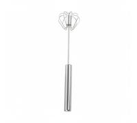 Yajuyi Sbattitore a Pressione Frusta Manuale Frullino Frusta Molla Utensile Cucina Acciaio Inossidabile Rotazione Automatica con Pressione Nessuna Batteria, Silver, S