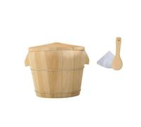 Yajuyi Secchio Vaporiera in Legno con Stecche Robusto Cuociriso Artigianale in Legno Resistente per Pranzi Ospiti, Base In Legno, 30CM