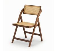 Yajuyi Sedia Pieghevole da Pranzo Sedia da Cucina Sedia da Sala Sedia da Lettura in Bambù E Rattan con Struttura Stabile Linee Essenziali Seduta Confortevole, Noce