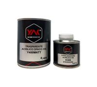 YAK CAR BODY REPAIR TECK Vernice Trasparente OPACO BICOMPONENTE 2K AntiGraffio Lt. 0.600 Auto Moto CARROZZERIA (400 gr Trasparente + 200 gr catalizzatore)