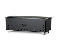 YAK Grills Hibachi - Griglia a carbonella, facile da usare, sicura da tavolo, ideale per viaggi, campeggio, patio, balcone, realizzata in acciaio inossidabile, funziona fino a 750ºF, colore: nero