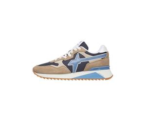 Yak-M. Suede/Nylon/Triangle Sole Taupe-Navy-Celeste