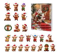 Yak Themed Advent Calendar 2025 - 2D Acrylic HolidayDecor, Christmas PartyFavor Accents | Ideal for Kids andToddler, Teens andFamily, Boys andGirls, Festive andInteractive, Cheerful andBright
