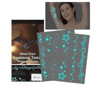 yakermur Adesivi temporanei luminosi | Adesivi per gioielli glitter,Gioielli per il viso di lunga durata Toppe resistenti al sudore per donne ragazze palcoscenico braccia spalle caviglia