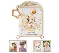 yakermur Album per la prima famiglia per bambini, album fotografico in morbido tessuto, album di famiglia, libro educativo a tema orso, ricordo per fratelli, padri, sorelle, ragazze, ragazzi, madri