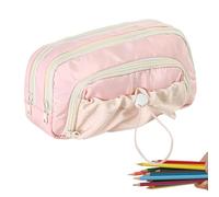 yakermur Astuccio per matite estetica,Sacchetto con coulisse per forniture - Resistente all'acqua grande capacità per studenti universitari liceali, Rosa, Se référer au descriptif,
