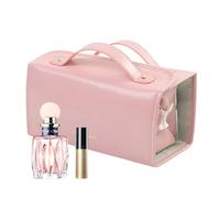 yakermur Borsa da toilette da donna, 4 in 1, grande capacità, con 4 scomparti staccabili, borsa per il trucco da viaggio, per le donne per la cura della pelle bellezza del bagno, Rosa, Se référer au