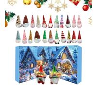 yakermur Calendario 'Avvento, 24 giorni di Natale, conto alla rovescia, giocattolo da collezione, statuette nano di abete, decorazione per il rituale delle vacanze, caminetto, festa