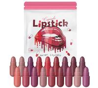 yakermur Cofanetto mini per labbra, 18 colori a forma di pillola stain lungo vestito, scatola di per appuntamenti, compleanno, festa, festa, festa, viaggio, matrimonio, liceo