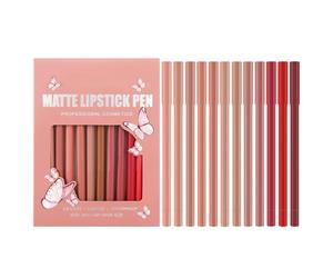 yakermur Collezione di matite per labbra - 12 pezzi resistenti all'acqua altamente pigmentati | opaca resistente ai trasferimenti, per donne e ragazze Cosplay e bellezza