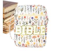 yakermur Custodia per Bibbia, motivo floreale e lettere, con tasca