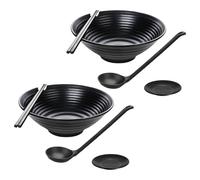 yakermur grande per pasta, colore nero opaco | Ciotola moderna per pasta con bacchette, per cibo asiatico, insalata, pasta, per tutti i pasti, a casa e al ristorante