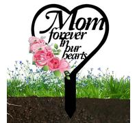 yakermur Memoriali di decorazione grave, marcatori di tombe commemorativi,Carta cimitero acrilico 2D per esterni | Eleganti marcatori di tombe commemorative per cimitero, cuore e