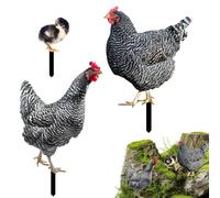 yakermur Parte del giardino di pollo, PARTICONI DI POLLORE METALLO Corso | Pollo Metallo Decorative Garden Stakes,3X Spiks Pulcini di Pollo in Ferro resistente alle intemperie per Paesaggio, Pasqua,