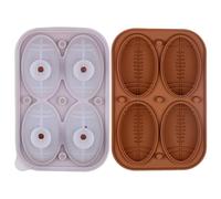 yakermur per a forma di calcio, vassoio 3D a 4 scomparti | Stampo in silicone per fondente, whisky, cocktail, caffè, acqua, torte, cioccolato, caramelle, fondente, sfere di ghiaccio