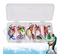 yakermur Spinnerbaits per la all'esca Spinnerbait, Spinners da a Trota Scintillante, 10X attrezzatura da con esche Spinner in metallo, esche da Trota con scatola
