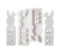yakermur Stampo in silicone per coniglio, in resina coniglio pasqua,Stampo per candela antiaderente coniglio 3D, stampo in silicone - Stampo per caramelle in resina modellata a rilascio facile