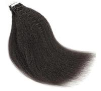 YaKi Straight Natural Black Tape extension per capelli veri, pelle morbida, resistente, per donne, 20 pezzi/50 g, facile installazione e rimozione (22 pollici)