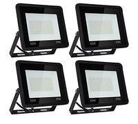 Yakimz faretto LED, 4x50W 3000K 4250LM LED faretto da esterno in alluminio, IP66 impermeabile bianco caldo super luminoso esterna LED proiettore per cortile porte carrabili garage corridoio giardino