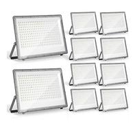 Yakimz Faretto LED per esterni, 200W, 10 x faretti per esterno, super luminosi, 19800lm, 6000K, bianco freddo, illuminazione per esterni, IP66 impermeabile, per officina, campo sportivo (senza spina)