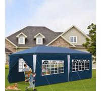 Yakimz gazebo patio pavilion - tenda da mercato e protezione solare per il giardino, tenda perfetta per le feste blu 3x6m