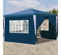 Yakimz gazebo patio pavilion - tenda da mercato e protezione solare per il giardino, tenda perfetta per le feste blu 3x3m