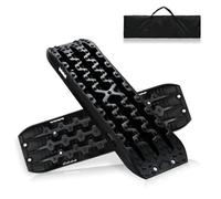 Yakimz Rimorchio per camper, 2 pezzi, Recovery Board Offroad Tracks Traction Mats, tappetino per trazione, fango, neve, nastro di trazione per SUV, camper, auto e camion, nero