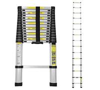 Yakimz Scala telescopica in alluminio, 4,4 m, allungabile, multiuso in alluminio, telescopico, portata 150 kg, scaletta pieghevole per giardino, interni ed esterni