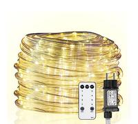 Yakimz Tubo luminoso a LED, bianco caldo, con 300 LED, impermeabile, 30 m, dimmerabile, con telecomando e timer, tubo LED per interni ed esterni, balcone, albero di Natale