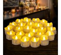 Yakpo 24 lumini a LED a batteria, senza fiamma, candele elettriche con timer, candele artificiali esterne, confezione grande per decorazioni natalizie di Halloween