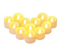 Yakpo Confezione da 12 candele a LED con timer, funzionamento a batteria, senza fiamma, senza fiamma, candele votive a LED finte, tremolanti, per Natale, Halloween, decorazioni a forma di zucca