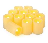 Yakpo Confezione da 12 candele votive a LED, senza fiamma, senza fiamma, funzionamento a batteria, elettriche, finte candele votive a LED, senza fiamma, per esterni, matrimoni, Natale, Halloween,