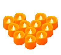 Yakpo Confezione da 12 lumini votivi a LED, a batteria, senza fiamma, tremolanti per Halloween, a batteria, per esterni, per decorazioni natalizie autunnali