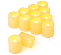 Yakpo Confezione da 12 lumini votivi a LED, funzionamento a batteria, 3,8 cm x 4,6 cm, senza fiamma, senza fiamma, candele votive elettriche, per Halloween, matrimoni, Natale, decorazioni da tavola