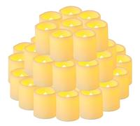 Yakpo Confezione da 48 candele votive da 3,8 x 4,6 cm, funzionamento a batteria, senza fiamma, a LED, tremolanti, elettriche, per esterni, per Natale, matrimonio, Halloween, decorazioni per la casa