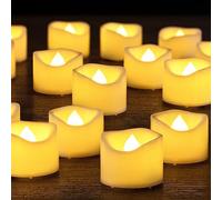 Yakpo Confezione da 48 lumini votivi a batteria, 3,8 x 3 cm, senza fiamma, tremolanti LED, elettrici, per esterni, per matrimoni, Halloween, decorazioni natalizie
