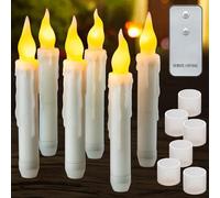 Yakpo Confezione da 6 candele a LED coniche a batteria, candele galleggianti per Halloween, senza fiamma, tremolanti elettriche, per esterni, candele finte, portacandele da finestra, decorazioni