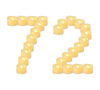 Yakpo Confezione da 72 lumini votivi a batteria, 3,8 x 3 cm, senza fiamma, tremolanti a LED, piccole candele finte, per Halloween, matrimoni, feste, decorazioni natalizie