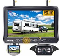 Yakry S33-Y27 - Telecamera di retromarcia wireless FHD 1080P da 17,8 cm con sistema DVR per camper, rimorchi, camion, quinte ruote, barche