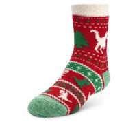 Yaktrax Cabin, calze doppio strato con aloe e interno in morbido velluto, ultra-soffici e imbottite, elegante regalo invernale.,Dino Rouge,EU Taglia 28-35