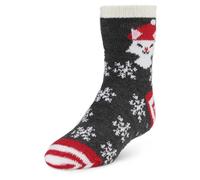 Yaktrax Cabin, calze doppio strato con aloe e interno in morbido velluto, ultra-soffici e imbottite, elegante regalo invernale.,Chat di Neve,EU Taglia 28-35