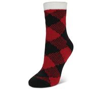 Yaktrax Cabin, calze doppio strato con aloe e interno in morbido velluto, ultra-soffici e imbottite, elegante regalo invernale.,Rosso,EU Taglia 35-41