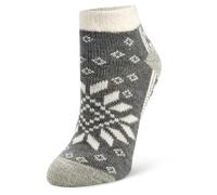 Yaktrax Cabin Socks Low Cut, calze basse doppio strato con aloe e interno in morbido velluto, ultra-soffici e imbottite, elegante regalo invernale.,Bianco,EU Taglia 35-41