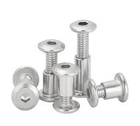 YAKUFAST 1-10 pezzi M3 M4 M5 M6 M8 M10 304 acciaio inossidabile grande dado esagonale piatto for mobili con vite rivetto connettore inserto giunto manicotto dado(15mm(L),5pcs M6xL with screw)