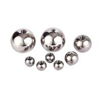 YAKUFAST 1-50 pezzi M3 filettatura 304 sfere in acciaio inossidabile OD 5/6/7/8/9/10/11/12/14~50 mm solide a mezzo foro for foratura di fori ciechi(10pcs,19mm)