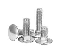 YAKUFAST 10 pezzi/lotto M4 M5 M6 M8 M10 M12 10-150 mm di lunghezza bullone for carrozza in acciaio inossidabile 304 testa tonda vite a collo quadrato DIN603(45mm x10pcs,M4)