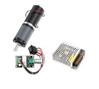 YAKUFAST Motore riduttore epicicloidale 32GP-31ZY 12V 24V 11RPM-2160RPM 0,5-100Kg.cm Staffa + Controller + Alimentatore Inversione Regolabile(12V 42RPM,Package E)