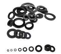 YAKUFAST Rondella piatta in gomma/plastica nera da 25/100 pezzi M3-M12 | Anello di guarnizione isolante distanziatore for bullone a vite(M12x23mm 50PCS)