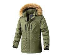 YAKWIFR Giacca in Pile da Uomo, Giacca Invernale Calda, Giacca da Esterno per La Mezza Stagione, con Cerniera E Cappuccio, Cappotto Casual con Cappuccio Spesso A Maniche Lunghe Green,XL