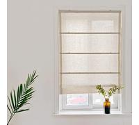 Yaland - Tenda a pacchetto per finestra, opaca, con chiusura in velcro, stile rustico, 50 x 140 cm, colore: sabbia